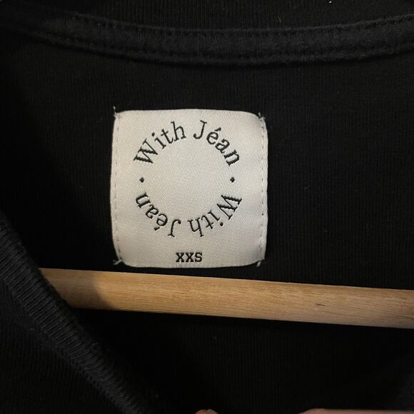 With Jean Cropped Baby Tshirt Black Logo Sz XXS - Picture 3 of 6